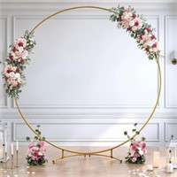 6.5FT  6.5FT Round Backdrop Stand  Gold Metal Circ