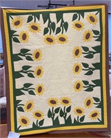 SUNFLOWER QUILT & PILLOW COVER  BY CLAIRE O'MEARA