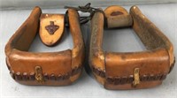 Leather horse stirrups