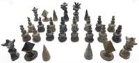 Handsculpted Bronze Chess Pieces