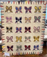 ANTIQUE BUTTERFLY QUILT W/ SIGNATURES