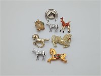 Lot of Costume Assorted Horse Brooches Pin Pins