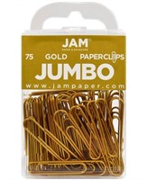 300 JAM Jumbo Clips 4 packs of 75 Gold
