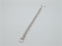 Sterling Silver Chain maille Toggle Bracelet 23gms