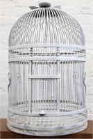 Metal Bird Cage with Flower Motiff on Top