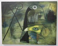 "Man Woman and Child" Signed Miro Reproduction