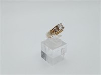 Sterling Silver Gold Plated CZ ring size 5