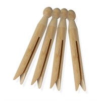 Honey-Can-Do Wood Round Clothespins - 10