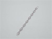Sterling silver CZ Stone Link Bracelet