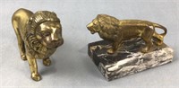 Brass lion statues