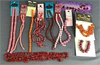 Orange Red and Pink Toned Beads