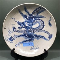 LARGE BLUE & WHITE ORIENTAL CHARGER