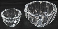 Pair of Orrefors Crystal Swirl Bowls, LG & SM