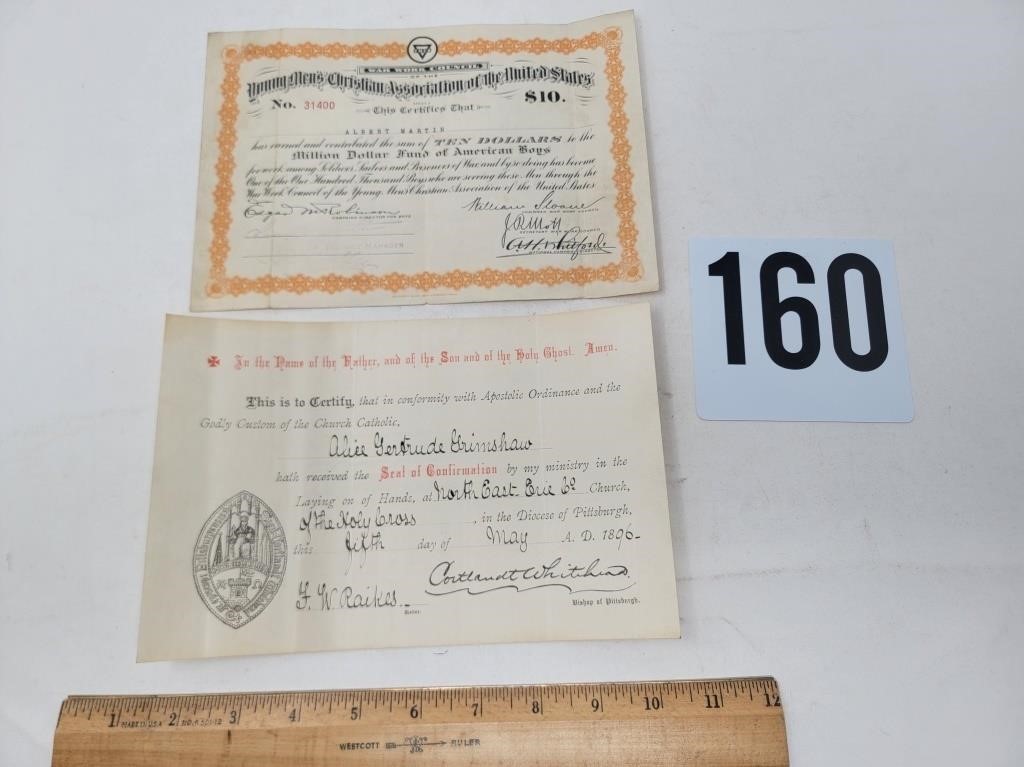 Pair of old certificates