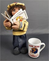Michigan Rose Bowl Caroler Doll and Mug