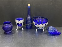 Cobalt Blue Grape Décor & Bowls