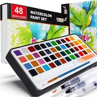 PANDAFLY Watercolor Paint Set  48 Vivid Colors in