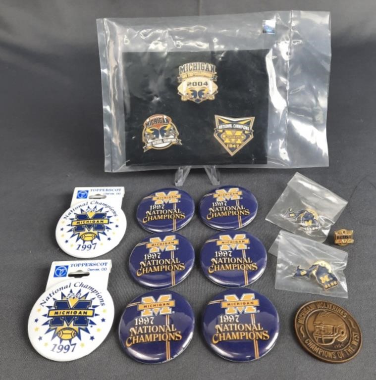 University of Michigan Assorted Pins Buttons and