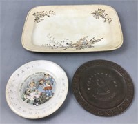 Antique plates and platter