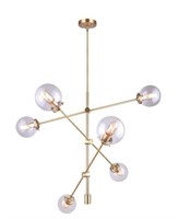 1 LOT 1-Kalani 6-Light Gold Sputnik Chandelier