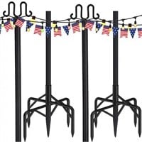100" Metal String Light Poles for Outdoor 2PK A52