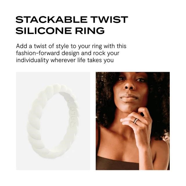 Size 5 QALO Women's Silicone Ring, White Az19