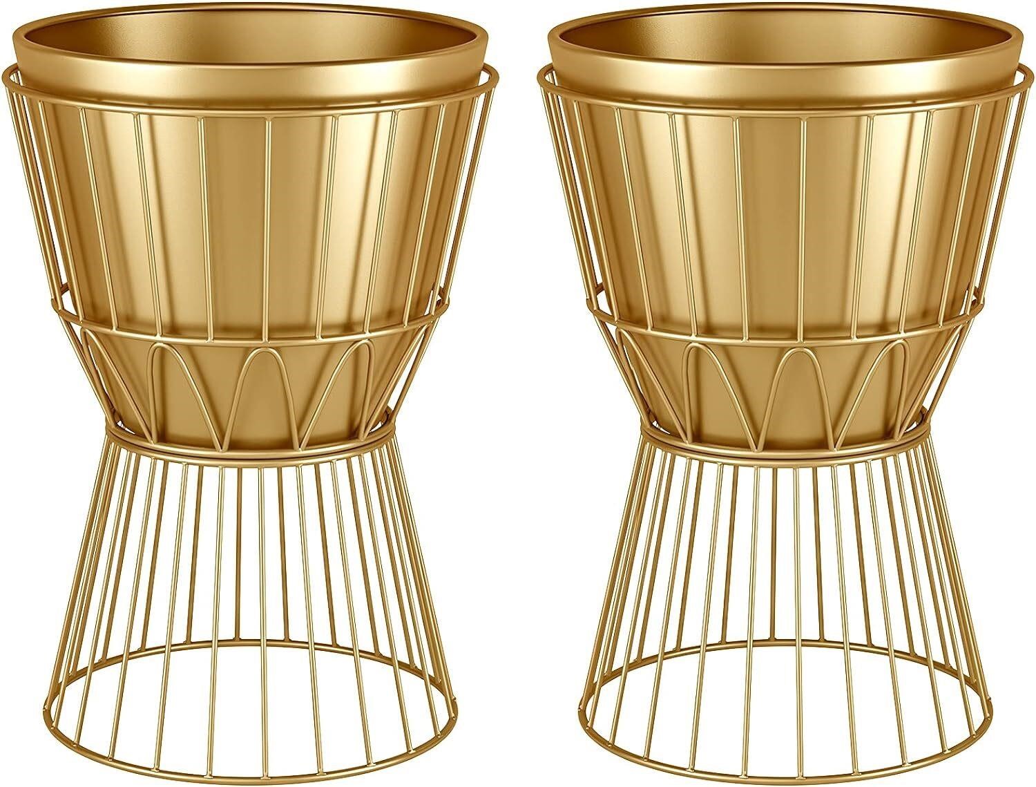 Metal Plant Stand with Pot 12 - Decorative Gold Pl