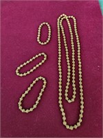 Joan Rivers goldtone beaded 22" necklace and 3