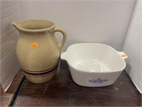 Vintage Corning and Roseville items