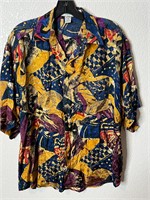 Vintage Colorful Wacky Button Up Shirt