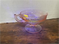 Vintage pink depression uranium glass creamer