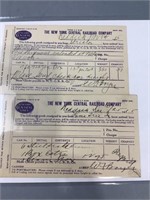 1915 New York central railroad company tickets