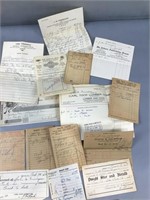 Dwight Illinois hand written receipts, dated