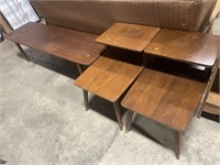 2 end stands and coffee table , bookshelf