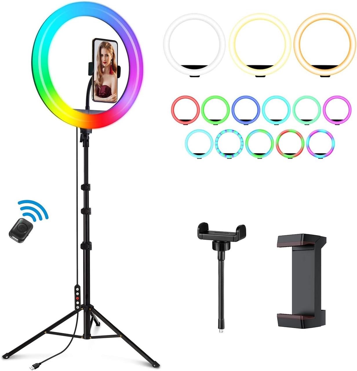 Weilisi 12' Ring Light with Stand 72' Tall & 2 Pho