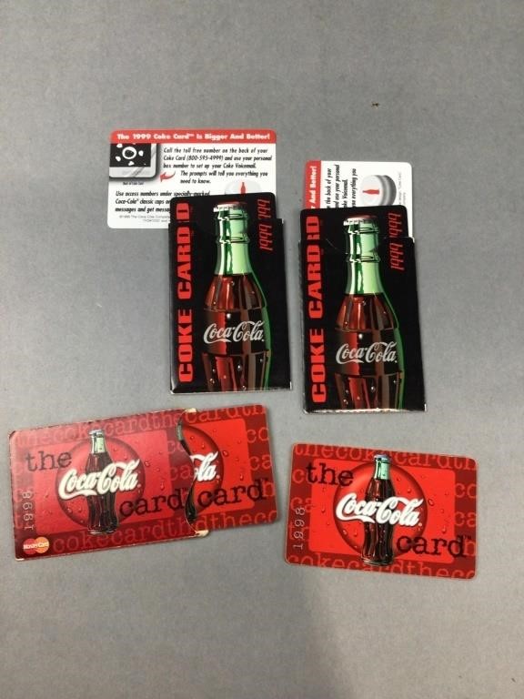 2 rack 1998 & 1999 coke cards