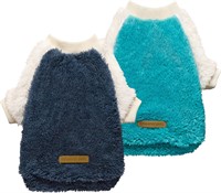 2 Pack Fuzzy Fleece Dog Sweater  Thermal Dog Cloth