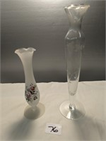 2 Glass Bud Vases