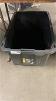 1 27 Gallon Black Tote with Standard Snap Lid