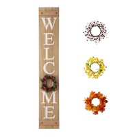 60 in. H Wooden Welcome Porch Sign with 4 Changabl