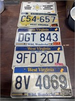 Vintage West Virginia license plates