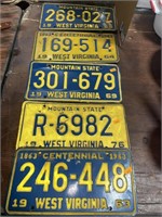 Vintage West Virginia license plates