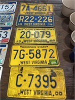 Vintage West Virginia license plates