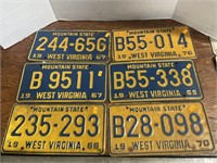 Vintage West Virginia license plates