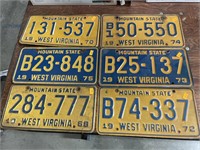 Vintage West Virginia license plates