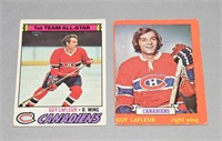 LOT OF 2 1970s TOPPS NHL GUY LAFLEUR MONTREAL CANA