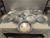 Various Pie Plates- Stainless Steel & Other, 8 Pcs