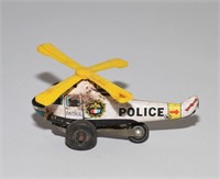 VINTAGE TIN TOY POLICE PATROL BELL HELICOPTER MADE
