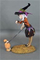 Beautiful Witch Figure / Poodle on Leash