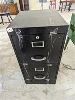 2 Drawer, Black Metal Filing Cabinet